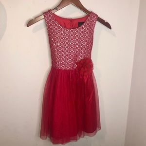 SOLD🌻Girls Holiday Edition Red & Silver Dress